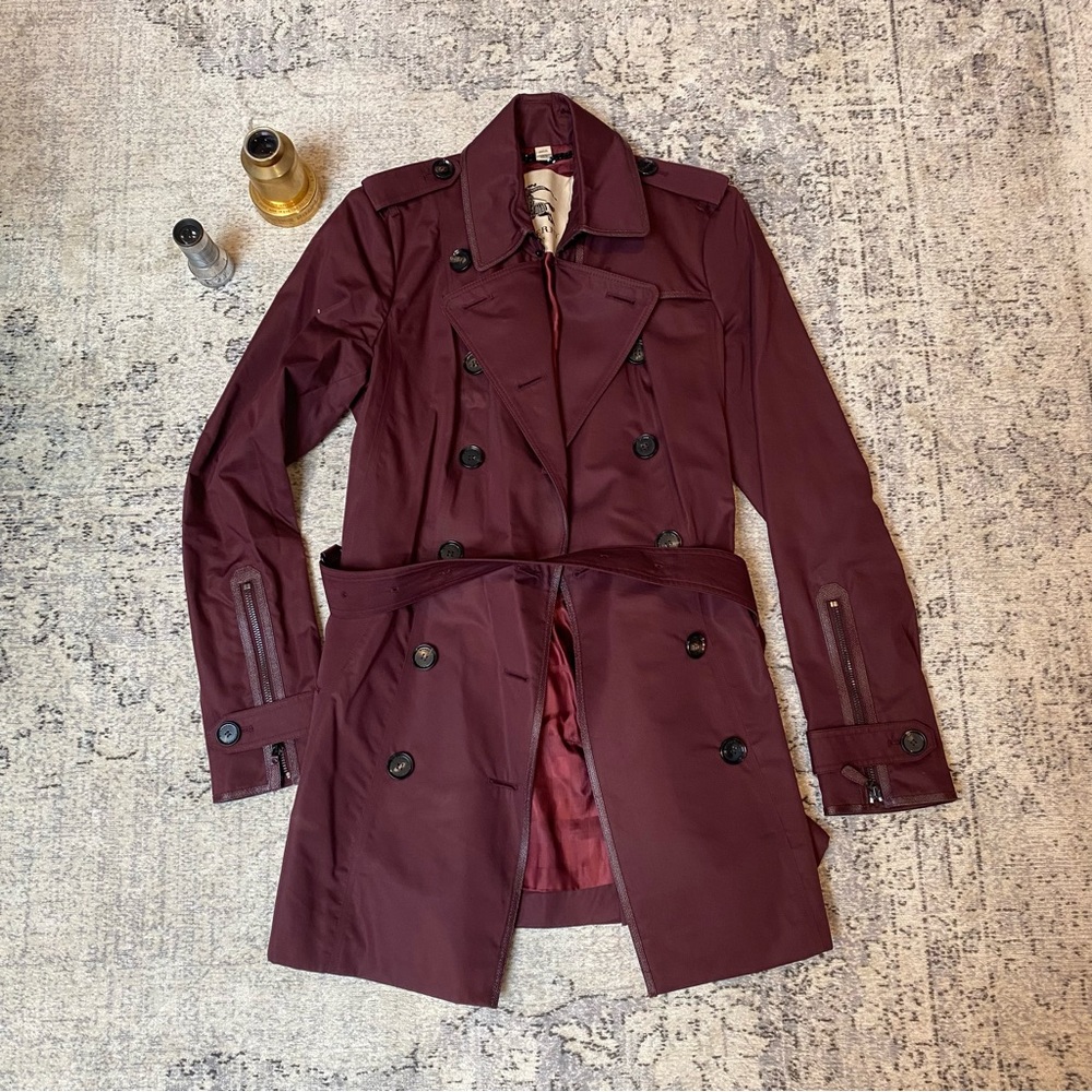 Burberry Wine Trench Coat
